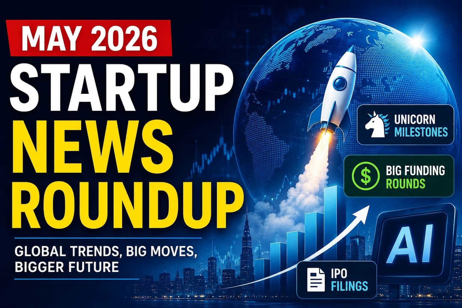 May 2026 Startup News Roundup: Biggest Funding Rounds, IPO Filings, and Global Startup Updates