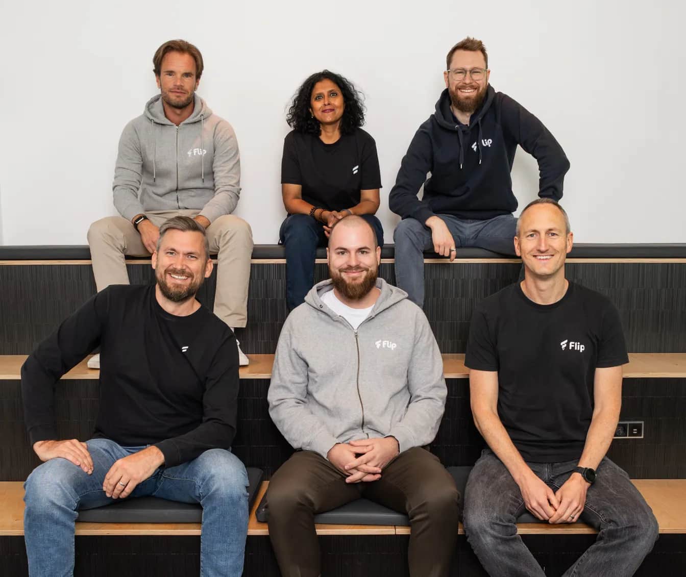 Flip founder Benedikt Brand (CEO) and Giacomo Kenner and team