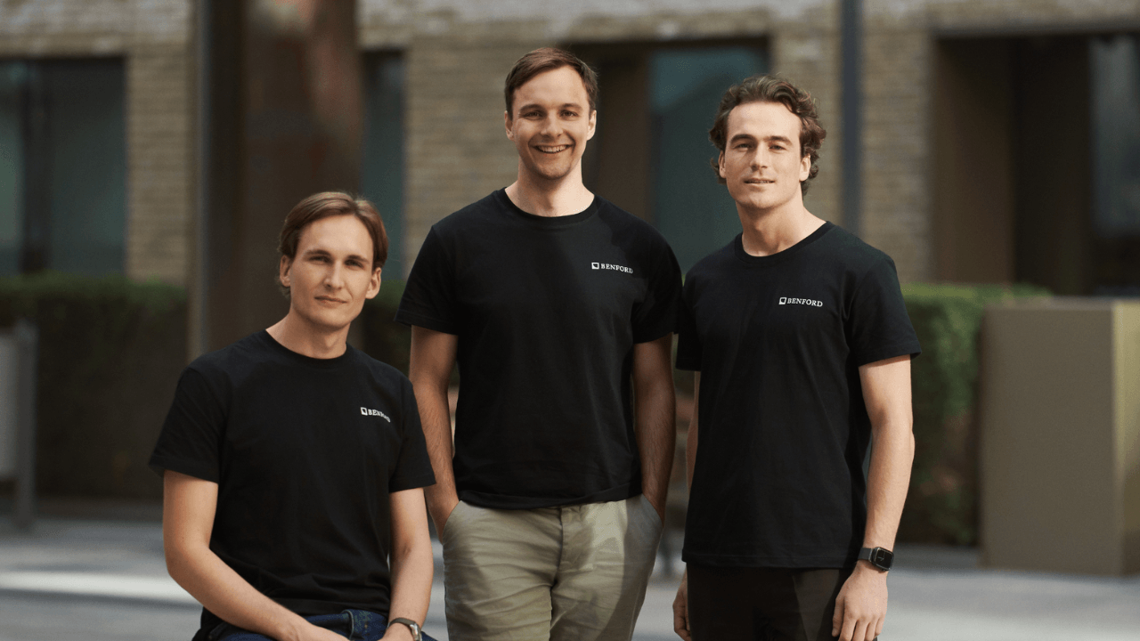 Benford founder Mads Bogen Øye, Thibault Mallion, and Andreas Rystad